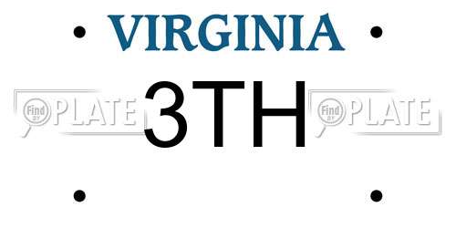 3TH Virginia License Plate