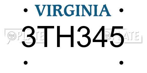 3TH345 Virginia License Plate
