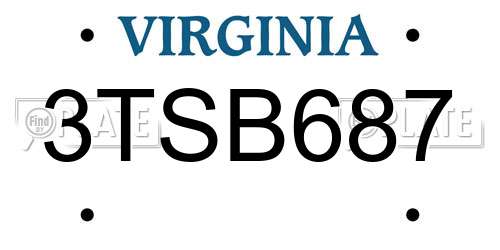 3TSB687 Virginia License Plate