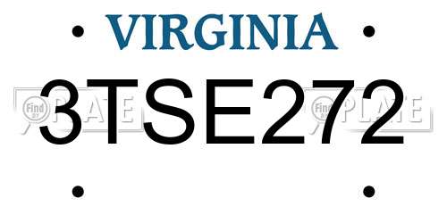 3TSE272 Virginia License Plate