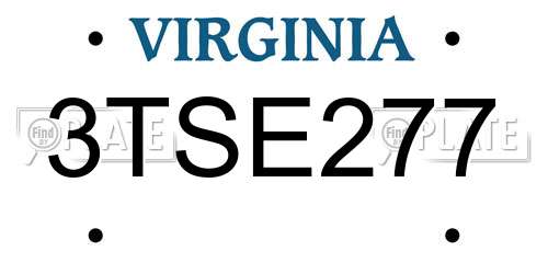 3TSE277 Virginia License Plate