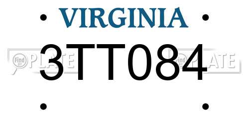 3TT084 Virginia License Plate