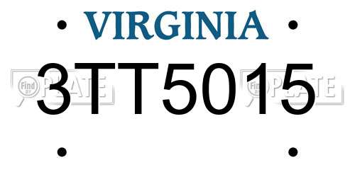 3TT5015 Virginia License Plate