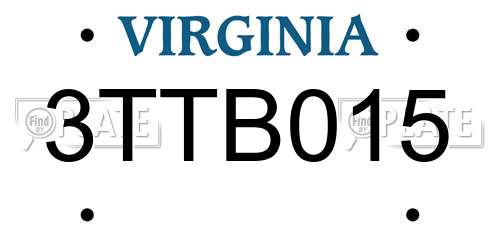 3TTB015 Virginia License Plate