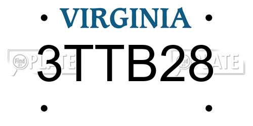3TTB28 Virginia License Plate