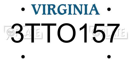 3TTO157 Virginia License Plate