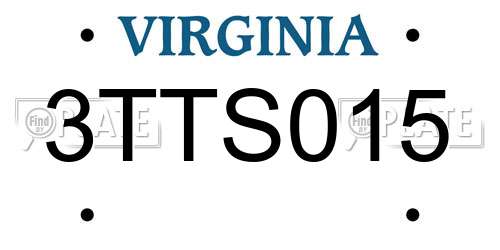 3TTS015 Virginia License Plate