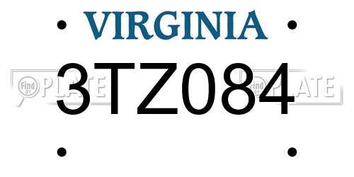 3TZ084 Virginia License Plate