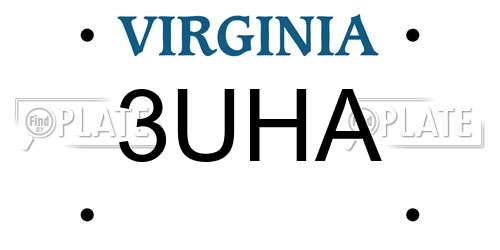 3UHA Virginia License Plate