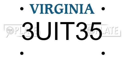 3UIT35 Virginia License Plate