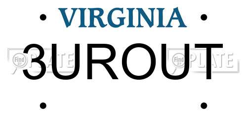 3UROUT Virginia License Plate