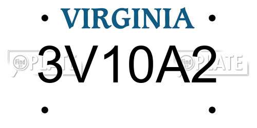 3V10A2 Virginia License Plate