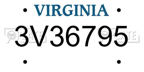 3V36795 Virginia License Plate