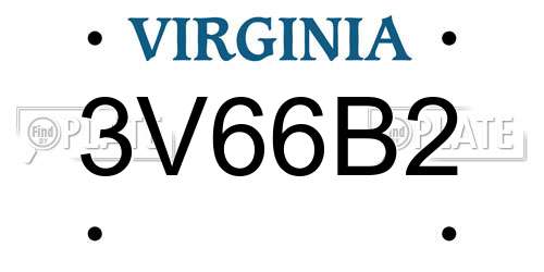 3V66B2 Virginia License Plate