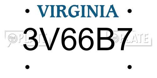 3V66B7 Virginia License Plate