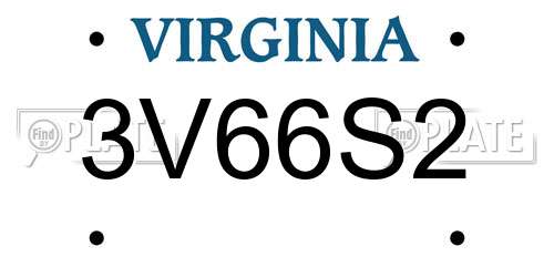 3V66S2 Virginia License Plate