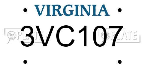 3VC107 Virginia License Plate