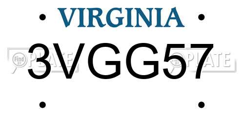 3VGG57 Virginia License Plate