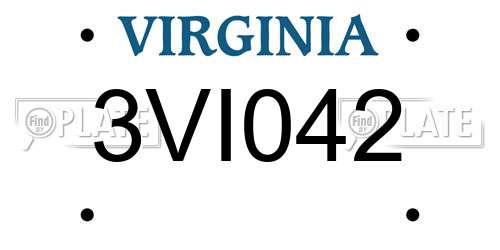 3VI042 Virginia License Plate