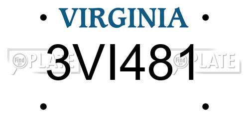3VI481 Virginia License Plate