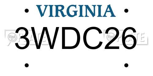 3WDC26 Virginia License Plate