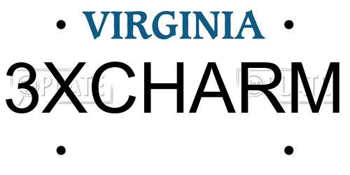 3XCHARM Virginia License Plate