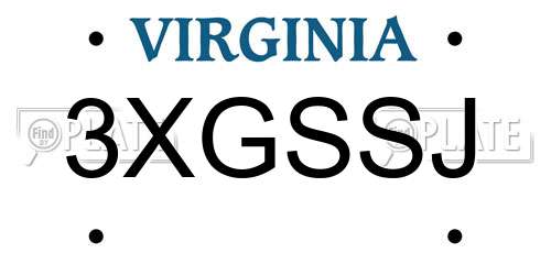 3XGSSJ Virginia License Plate