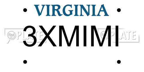 3XMIMI Virginia License Plate
