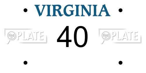 40 Virginia License Plate