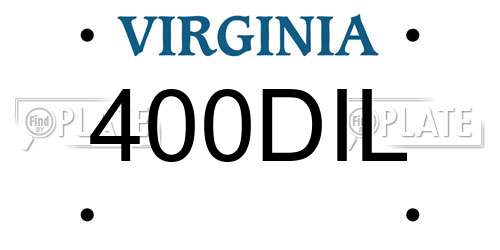 400DIL Virginia License Plate