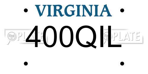 400QIL Virginia License Plate