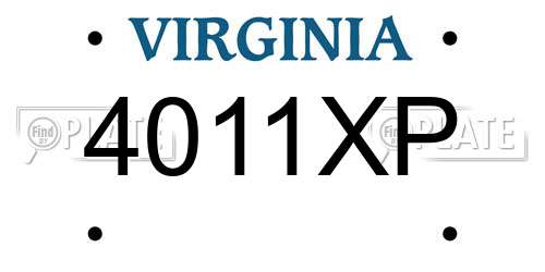 4011XP Virginia License Plate