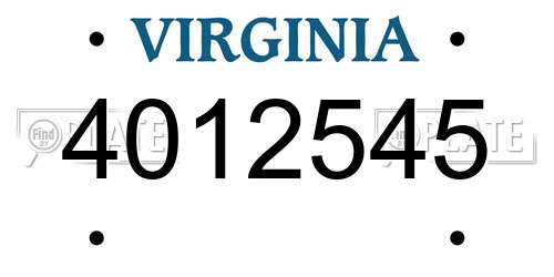 4012545 Virginia License Plate