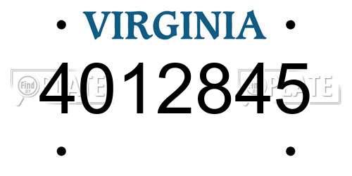 4012845 Virginia License Plate