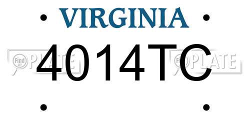 4014TC Virginia License Plate