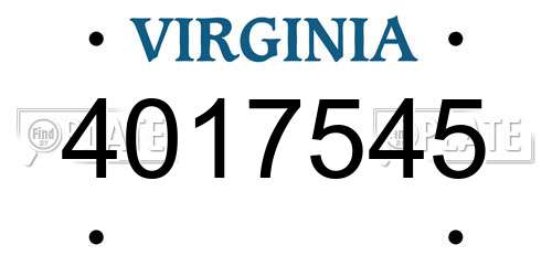 4017545 Virginia License Plate
