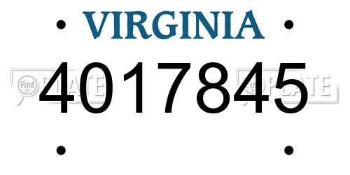 4017845 Virginia License Plate