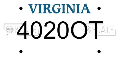 4020OT Virginia License Plate