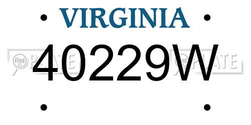 40229W Virginia License Plate