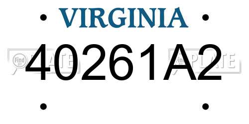 40261A2 Virginia License Plate