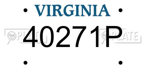 40271P Virginia License Plate