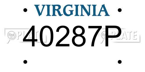 40287P Virginia License Plate