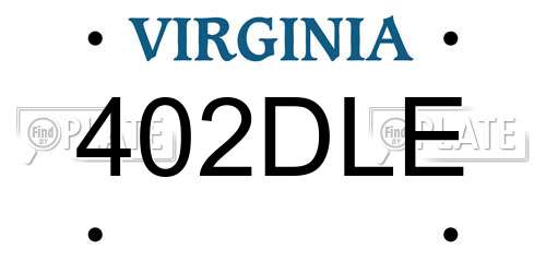 402DLE Virginia License Plate