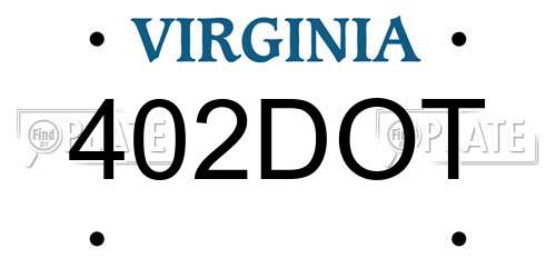 402DOT Virginia License Plate