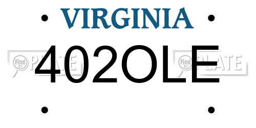 402OLE Virginia License Plate
