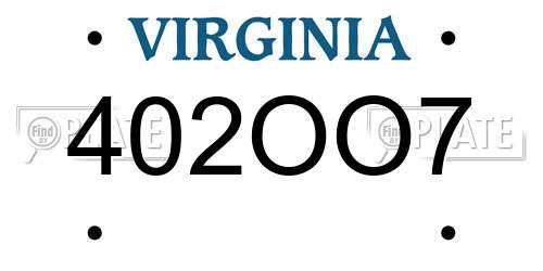 402OO7 Virginia License Plate