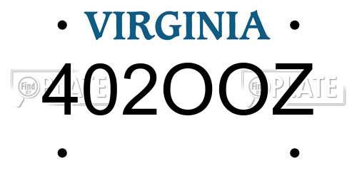 402OOZ Virginia License Plate