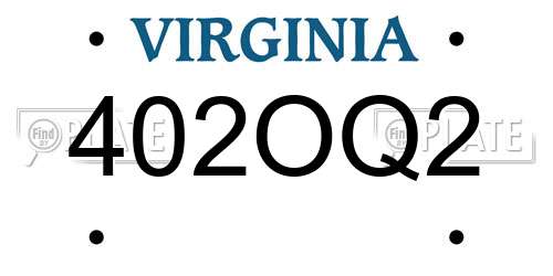 402OQ2 Virginia License Plate