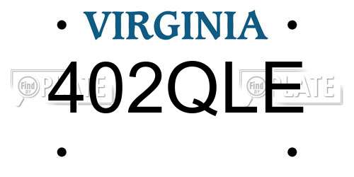 402QLE Virginia License Plate