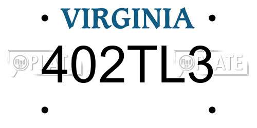 402TL3 Virginia License Plate